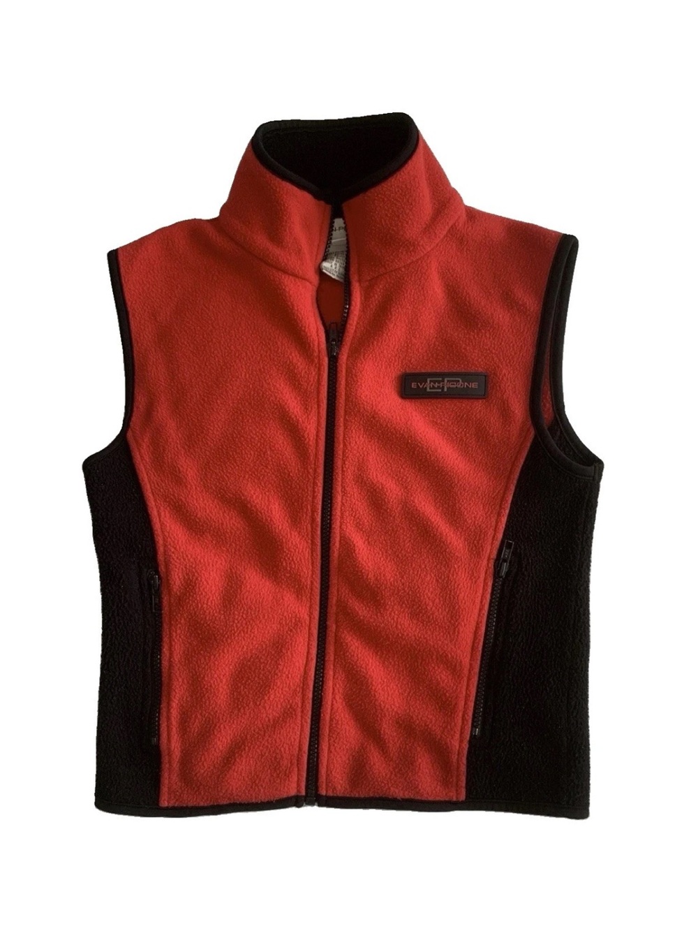 Vintage Evan Picone Colorblock Fleece Vest Red Black Size M (Fits S)